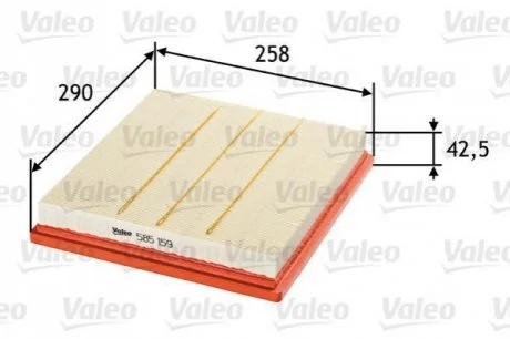 Фільтр повітряний для VALEO 585159 фото товару