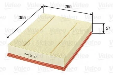 Фільтр повітряний для VALEO 585198 фото товару