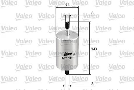 Фильтр топливный для VALEO 587001 фото товару