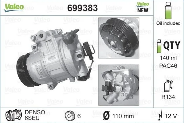 <strong>Компресор кондиціонера VALEO 699383 (фото 1)</strong>