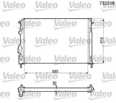 Радіатор для Renault VALEO 732316 фото товару