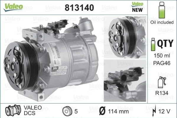 <strong>Компрессор кондиционера Valeo VALEO 813140 (фото 1)</strong>