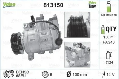 Компресор кондиціонера для VALEO 813150 фото товару