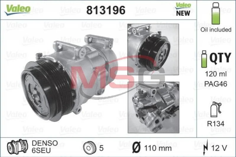 <strong>Компресор кондиціонера VALEO 813196 (фото 1)</strong>