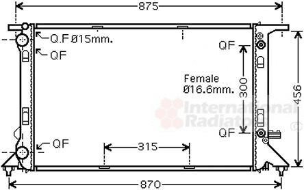 Радіатор охолодження AUDI 1.8 FSi / 1.8 TFSi Van Wezel 03002293