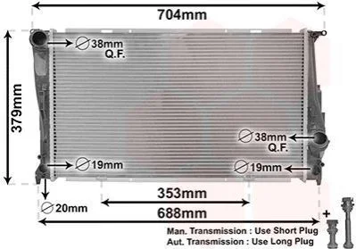 <strong>Радіатор охолодження 1/3SER E88/E92 Benz 05- (вир-во) Van Wezel 06002542 (фото 1)</strong>