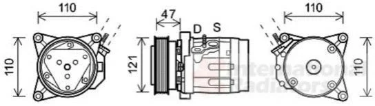 <strong>Компресор кондиціонера CHEVROLET CAPTIVA 9/06>3/11 Van Wezel 0800K036 (фото 1)</strong>