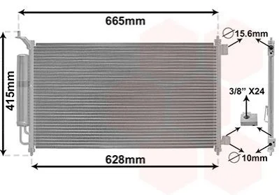 <strong>Конденсатор кондиціонера NISSAN JUKE/ MICRA/ TIIDA (вир-во) Van Wezel 13015251 (фото 1)</strong>
