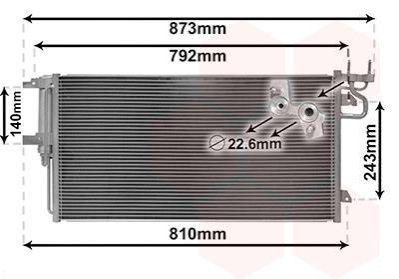 Радіатор кондиціонера Focus / Kuga TDCi 14+ (вир-во) Van Wezel 18005617