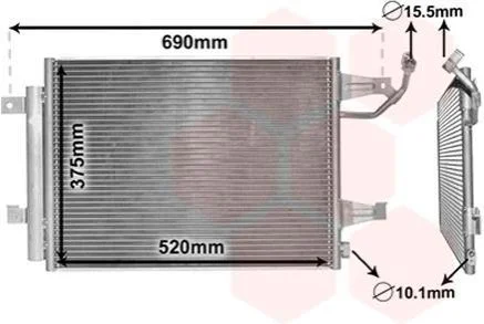 <strong>Радіатор кондиціонера MITSUBISHI COLT 04- (вир-во) Van Wezel 32005177 (фото 1)</strong>