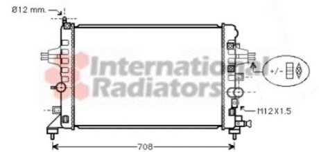 Радіатор охолодження двигуна ASTRA H 16i-16V MT/AT 04- Van Wezel 37002363