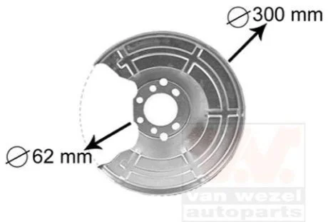 Захист гальмівного диска Opel Astra G,H / Meriva (вир-во) для Opel Van Wezel 3745371 фото товару