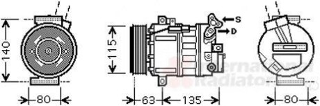 Компресор кондиціонера Van Wezel 4300K486 фото товара