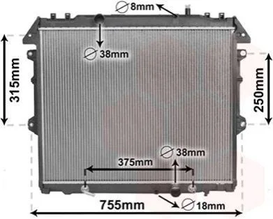 <strong>Радіатор охолодження TOYOTA HI-LUX VII (AN10, AN20) (05-) (вир-во) Van Wezel 53002496 (фото 1)</strong>