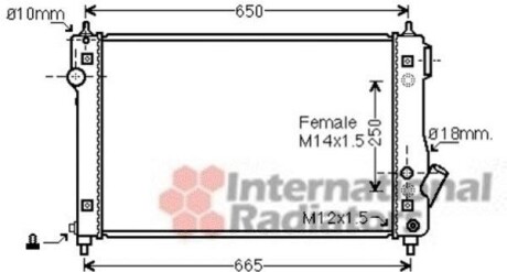 Радіатор охолодження CHEVROLET AVEO (T250, T255) (05-) 1.4 i AT Van Wezel 81002087 фото товара