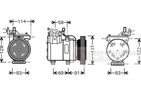 Компресор кондиціонера GETZ 14i/16i MT/AT 05-09 Van Wezel 8200K199 фото товара