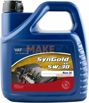Моторное масло SynGold LL 5W-30 синтетическое 4 л VATOIL 50017 (фото 1)