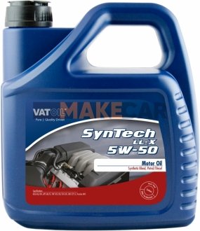 Моторное масло SynTech LL-X 5W-50 синтетическое 4 л VATOIL 50398