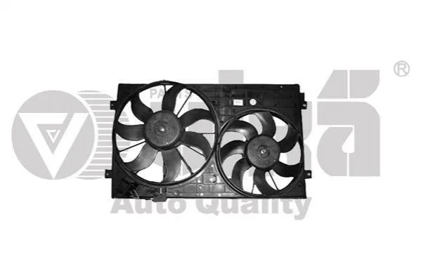 <strong>Дифузор вентилятора з двома вентиляторами 200W+150W із блоком управління VW Touran (03-10)/Audi A3 (03-12) vika VIKA 91210547801 (фото 1)</strong>