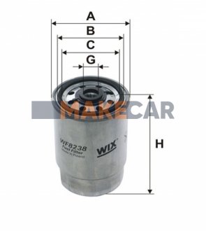 Фильтр топливный (PP 850/2) WIX FILTERS WF8238 (фото 1)