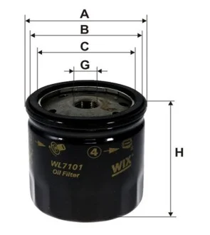 Фільтр оливний для Citroen WIX FILTERS WL7101 фото товару