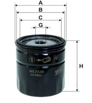Фільтр масляний для WIX FILTERS WL7129 фото товару