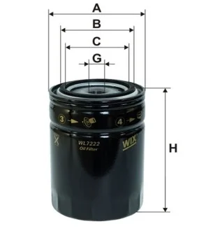 Фільтр масляний для Nissan WIX FILTERS WL7222 фото товару