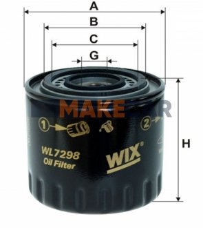 Фільтр масляний WIX FILTERS WL7298 (фото 1)