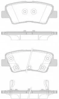 Гальмівні колодки зад. Hyundai i30/i40 11-/Kia Rio 1.4-3.8 12- (akebono) для WOKING P12623.42 фото товару