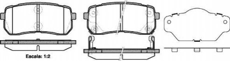 Колодки гальмівні дискові задні Hyundai H-1 cargo 2.5 08-,Hyundai H-1 travel 2 WOKING P1388302 (фото 1)