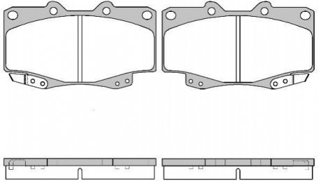 Колодки гальмівний диск. перед. (Remsa) Toyota Hilux 97>05, 05>15 WOKING P2153.22