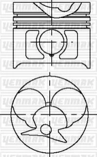 <strong>YENMAK Поршень с кольцами і пальцем (размер отв. 87.00/STD) DB W124/W201 2.5-3.0D (OM 602A.911,961,962,993 Yenmak 31-03606-000 (фото 1)</strong>