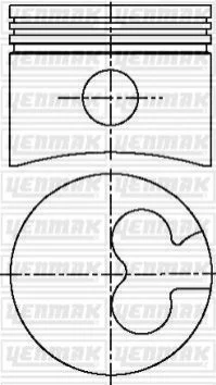 <strong>YENMAK Поршень с кольцами і пальцем (размер отв. 82.50/STD) FORD Escort, Mondeo 1.8TD (RFN / RFK / RVA / RFL / RFA / RFU / RFM / RFS / RF…) Yenmak 31-03777-000 (фото 1)</strong>