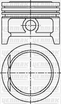 <strong>YENMAK Поршень с кольцами і пальцем (размер отв. 77.60/STD) OPEL Astra F/G, Corsa, 1,4 (X 1,4 XE, NC,NE,NZ) Yenmak 31-03808-000 (фото 1)</strong>