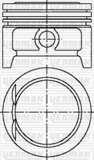 YENMAK Поршень с кольцами і пальцем (размер отв. 77.60/STD) OPEL Astra F/G, Corsa, 1,4 (X 1,4 XE, NC,NE,NZ) для Yenmak 31-03808-000 фото товару
