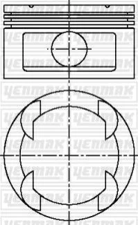 <strong>YENMAK Поршень с кольцами і пальцем (размер отв. 86,00/STD) OPEL Omega B 3.0 (6цл.) (X 30 XE) Yenmak 31-03812-000 (фото 1)</strong>