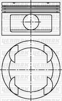 YENMAK Поршень с кольцами і пальцем (размер отв. 86,00/STD) OPEL Omega B 3.0 (6цл.) (X 30 XE) для Yenmak 31-03812-000 фото товару