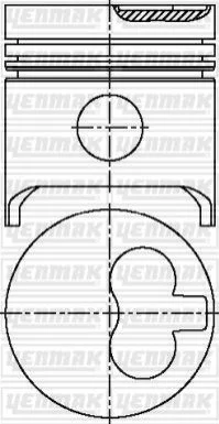 <strong>YENMAK CITROEN Поршень с кольцами і пальцем (размер отв. 80,00 / STD) Berlingo 1.8D 98- (161 A, A9A, XUD7) Yenmak 31-03876-000 (фото 1)</strong>