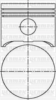 <strong>YENMAK Поршень з кільцями і пальцем (размір отв. 84,00/STD) CITROEN C25 1.8, PEUGEOT 504/505/J5/J7 1,8 (XM 7 P/T) Yenmak 31-03881-000 (фото 1)</strong>