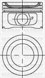 YENMAK Поршень з кільцями і пальцем (размір отв. 75 / STD) (TU3JP- KFW-KFX-KFW) для Yenmak 31-03889-000 фото товару