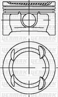 <strong>YENMAK Поршень с кольцами і пальцем CHEVRALET Aveo 1.4 (размер отв. 73.4 / STD) (A14XER) Yenmak 31-03913-000 (фото 1)</strong>