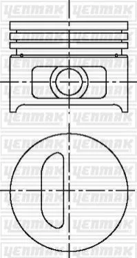 <strong>YENMAK Поршень с кольцами і пальцем (размер отв. 75.8 / STD) RENAULT Clio, 1,2 -98 (4ц.) (E5F A 710 / E7F 708) Yenmak 31-03914-000 (фото 1)</strong>