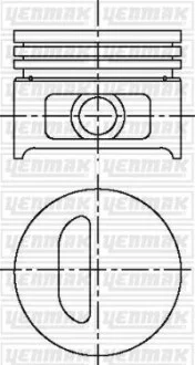 YENMAK Поршень с кольцами і пальцем (размер отв. 75.8 / STD) RENAULT Clio, 1,2 -98 (4ц.) (E5F A 710 / E7F 708) для Yenmak 31-03914-000 фото товару