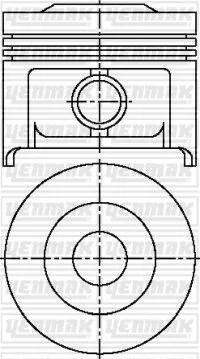 <strong>YENMAK Поршень с кольцами і пальцем (размер отв. 72,00/STD) CITROEN Berlingo 1,1 96- (4ц.) (TU 1M/Z) Yenmak 31-04100-000 (фото 1)</strong>