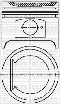 <strong>YENMAK Поршень з кільцями і пальцем (розмір отв. 83.00/STD) CITROEN BX 1.6 PEUGEOT 309/405 1.6 Yenmak 31-04116-000 (фото 1)</strong>