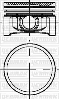 <strong>YENMAK Поршень с кольцами і пальцем (размер отв. 69.00/ STD) RENAULT Clio, Logan, 1,2 (D4F 740-728-730 75PS) Yenmak 31-04184-000 (фото 1)</strong>