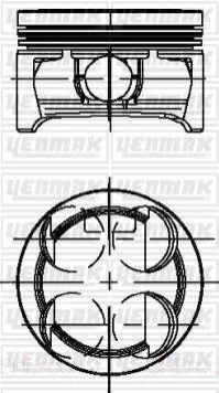 <strong>YENMAK Поршень с кольцами і пальцем CHEVROLET Aveo 1.2 (размер отв. 73.4 / STD) (A 12XER Euro V) Yenmak 31-04196-000 (фото 1)</strong>