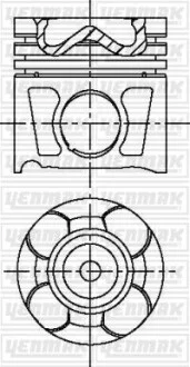 YENMAK Поршень с кольцами і пальцем (размер отв. 83.00/STD) OPEL Astra J 2.0CDTI -15 (4цл.) (A 20DTH) для Yenmak 31-04197-000 фото товару
