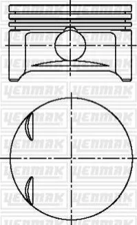 <strong>YENMAK Поршень с кольцами і пальцем OPEL Astra G 1.2 (размер отв. 72.5 / STD) (X 1.2 XE) Yenmak 31-04213-000 (фото 1)</strong>
