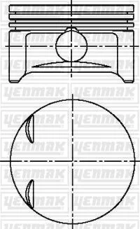 YENMAK Поршень с кольцами і пальцем OPEL Astra G 1.2 (размер отв. 72.5 / STD) (X 1.2 XE) для Yenmak 31-04213-000 фото товару